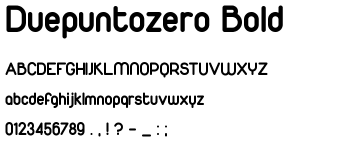 Duepuntozero bold font